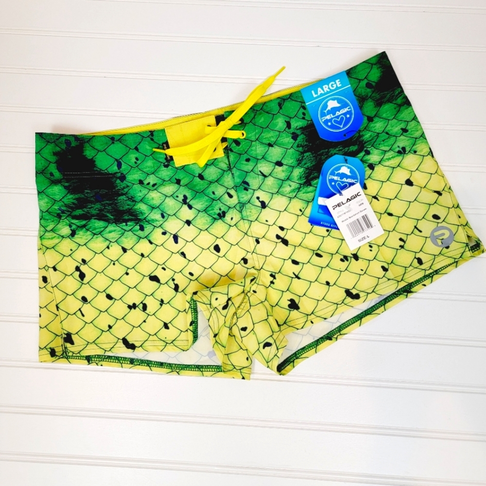 Pelagic Green and Yellow Women's Swim Shorts